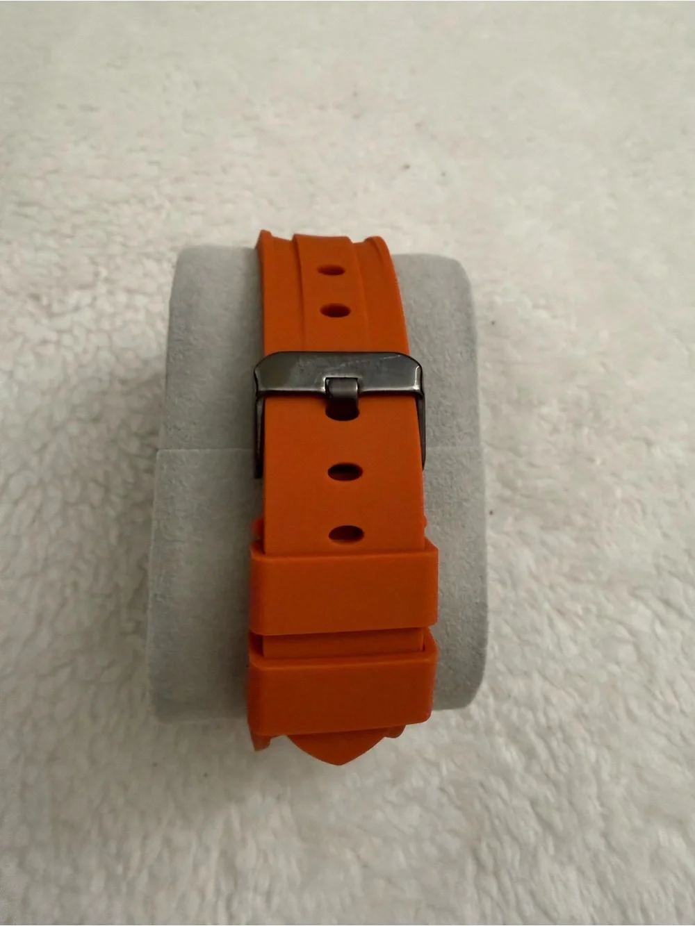 Reaction Kenneth Cole Men's Watch with Orange Silicone Strap and Black Dial